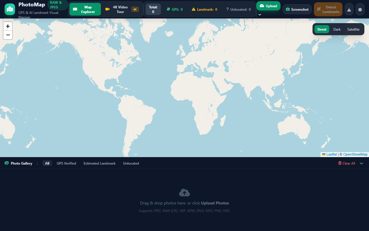 PhotoMap Explorer Live Application Interface